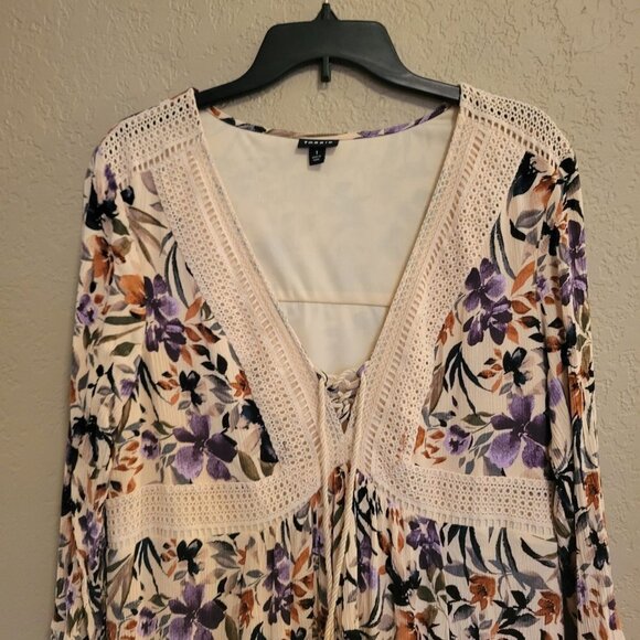 Torrid Floral Mini Dress with Crochet Detail - Picture 10 of 11